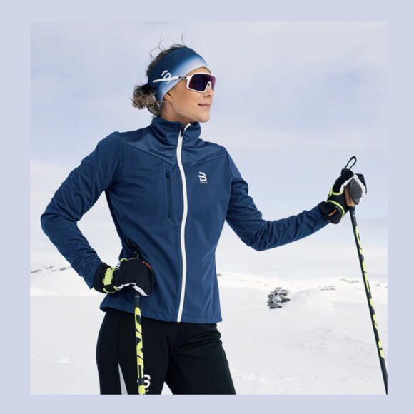 BJORN DAEHLIE Prime Jacket Cross Country Skiing Soft Shell Blue Women's Large - Picture 1 of 14